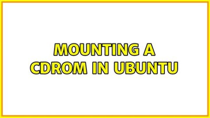 Mounting a CDROM in Ubuntu