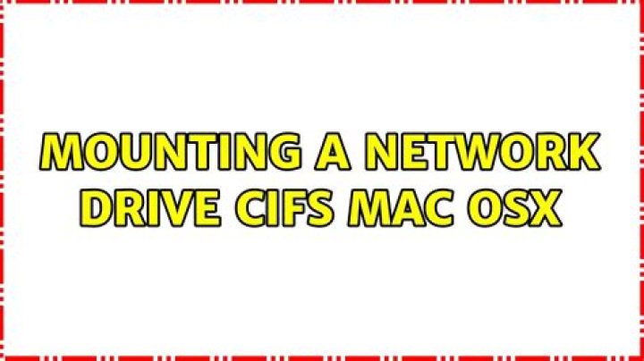 mounting a network drive cifs mac osx
