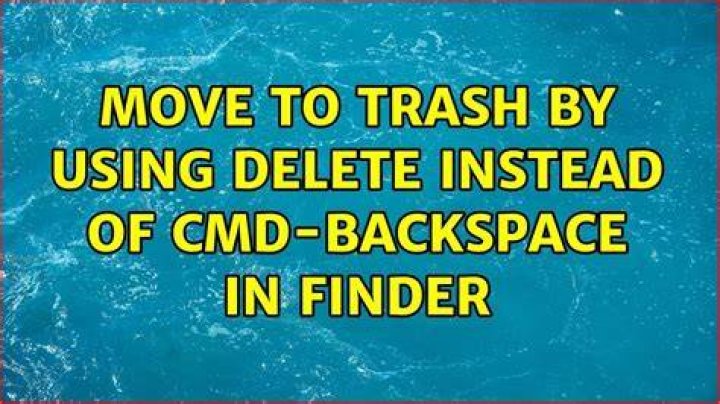 Move to trash by using delete instead of cmd-backspace in Finder