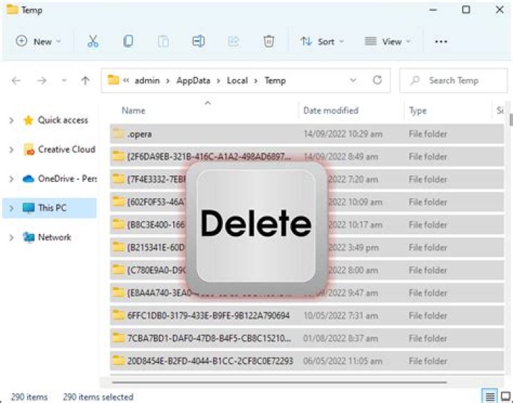 Moving Delete button in Windows 10