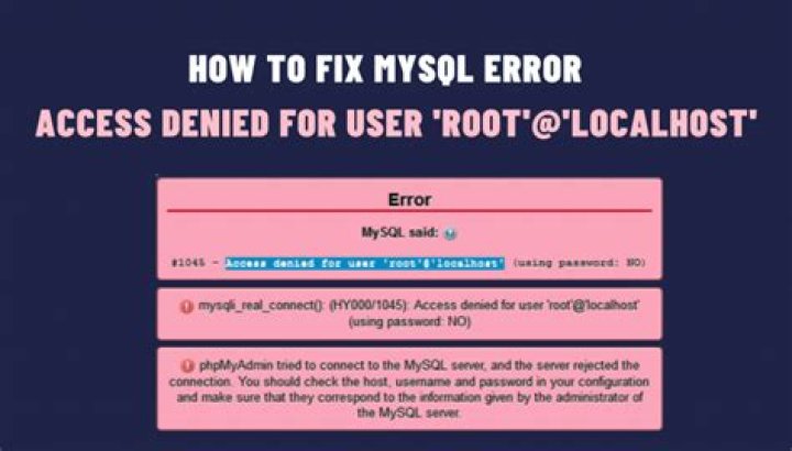 mysql how to fix Access denied for user 'root'@'localhost'
