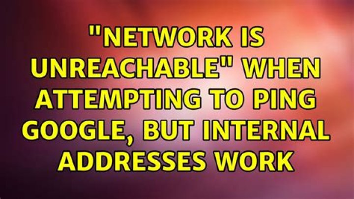 "Network is unreachable" when attempting to ping google, but internal addresses work
