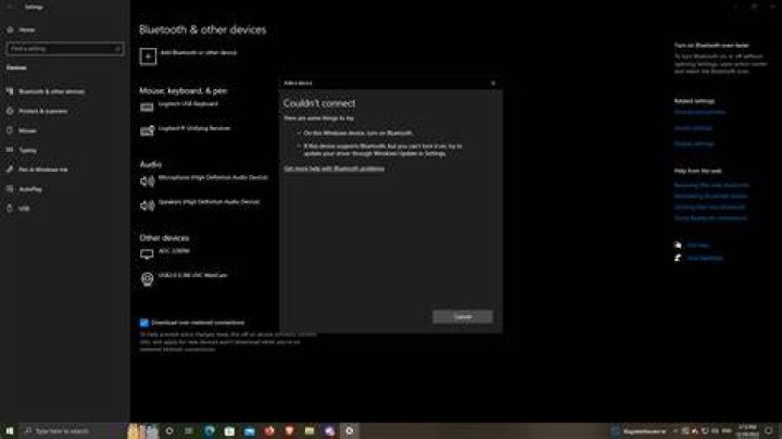 No Bluetooth option anywhere in Windows