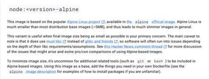 Node.js on Alpine Linux inside Docker: update to latest minor version