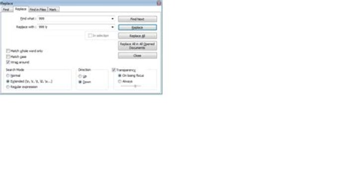 Notepad++ find and replace string with a new-line