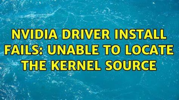 NVIDIA Driver Install Fails