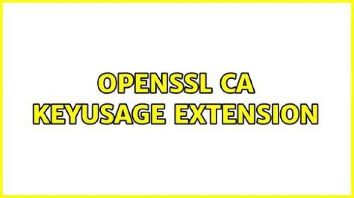 OpenSSL CA keyUsage extension
