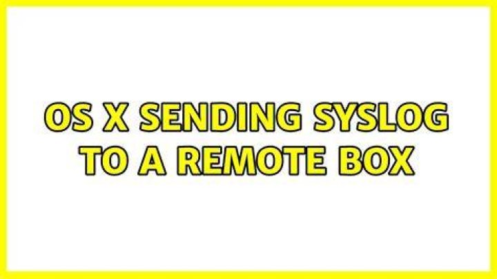 OS X Sending syslog to a remote box