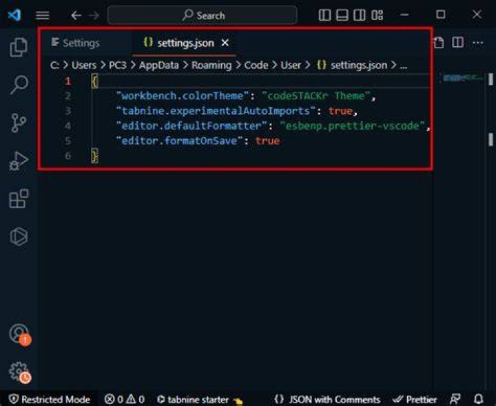 Outsource some VSCode settings from `settings.json`?
