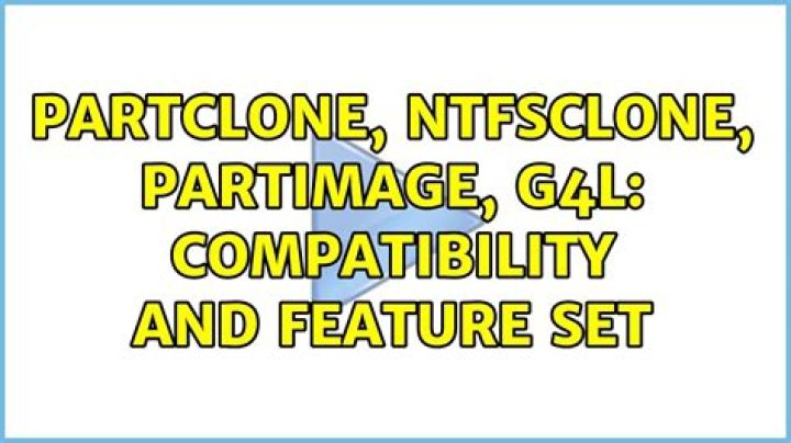 partclone, ntfsclone, partimage, G4L: compatibility and feature set
