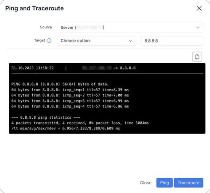 ping and traceroute