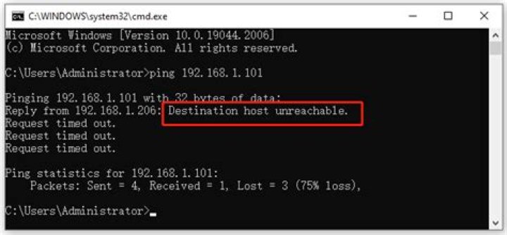Ping failing "Destination Host Unreachable"