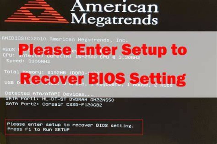 "Please enter SETUP to recover BIOS setting" message on boot