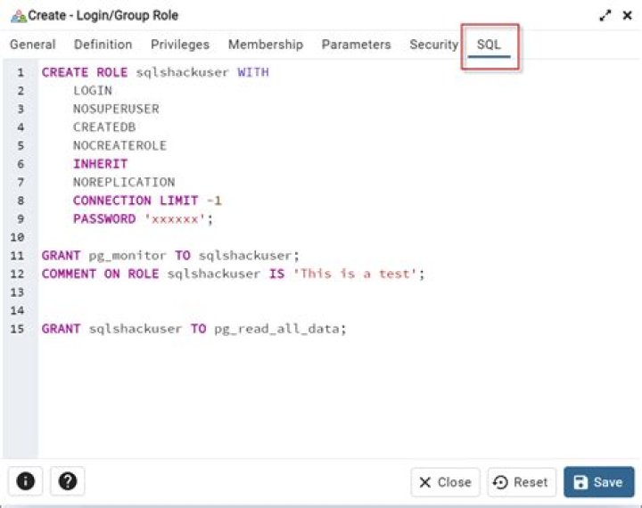 postgres creating new user/role