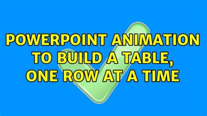 Powerpoint: animation to build a table, one row at a time