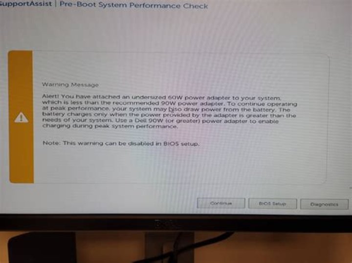 Pre-Boot BIOS Setup Power Setting/Warning