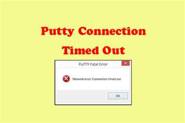 PuTTY on Windows 10 showing Connection Timed Out