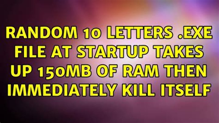 Random 10 letters .exe file at startup takes up 150MB of RAM then immediately kill itself [duplicate]