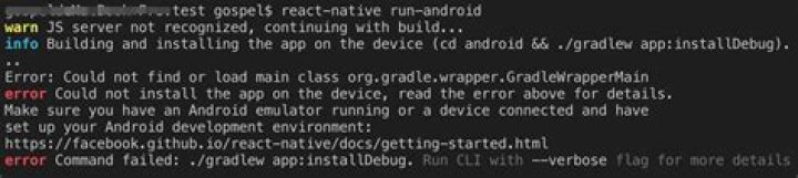 React-Native Error: Could not find or load main class org.gradle.wrapper.GradleWrapperMain
