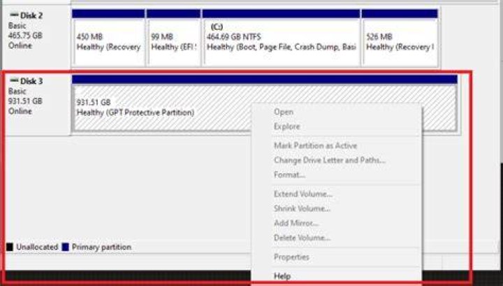 Read data in a HDD shown as GPT protective partition in a windows 10 system