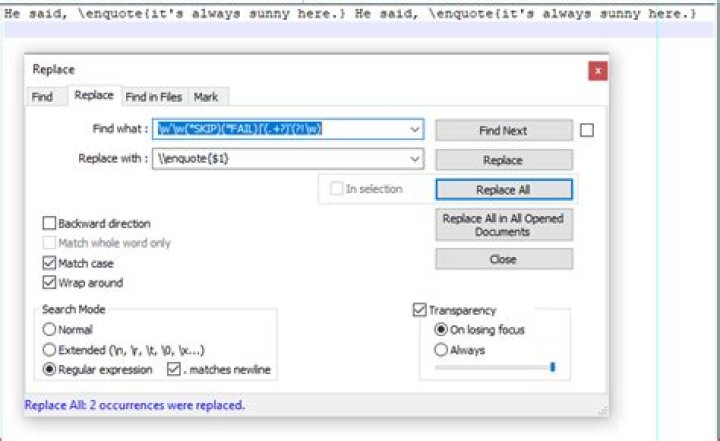 Regex: Replacing single quotes but taking care of apostrophes