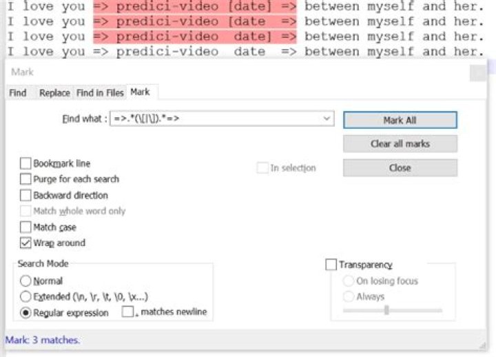 Regex: Select text/string between symbols that contains another symbol (tags that contains specific string)