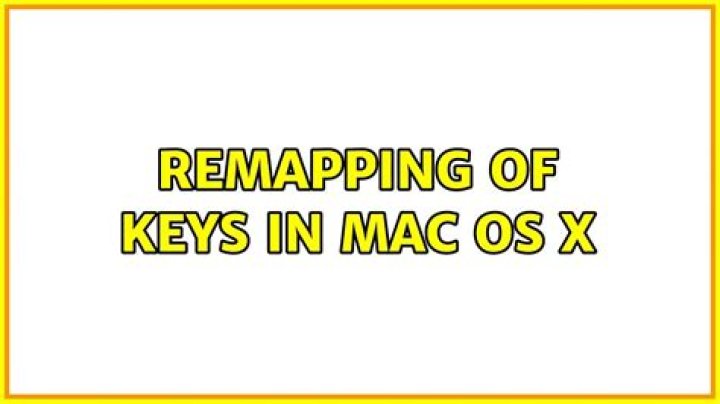 Remapping of keys in Mac OS X