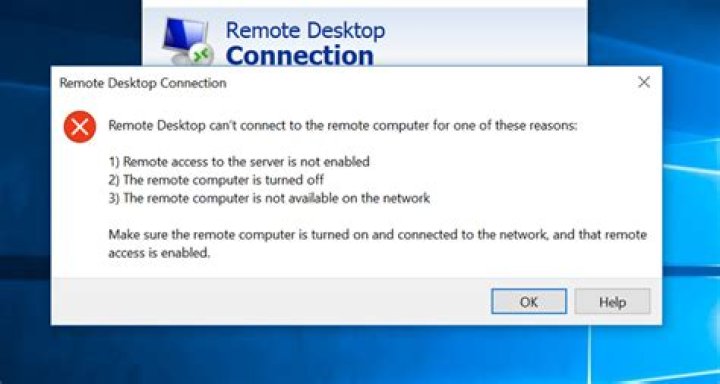 Remote Desktop: can't connect to remote computer