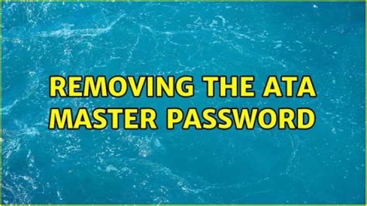 Removing the ATA master password
