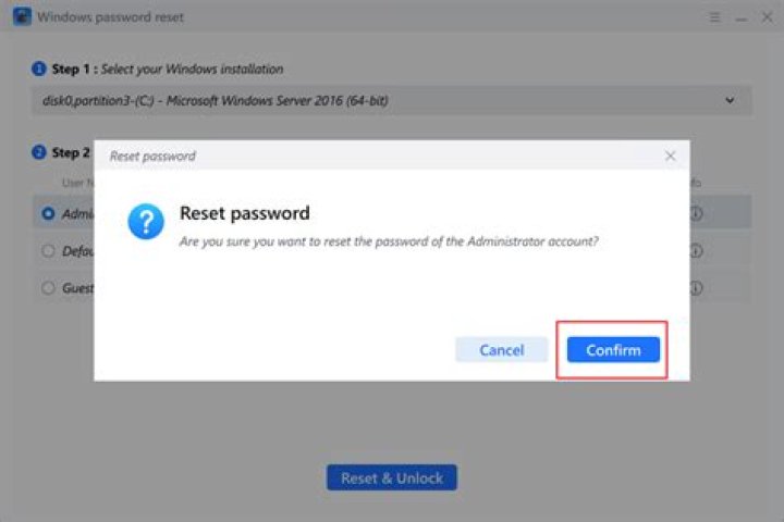 Reset windows 10 password
