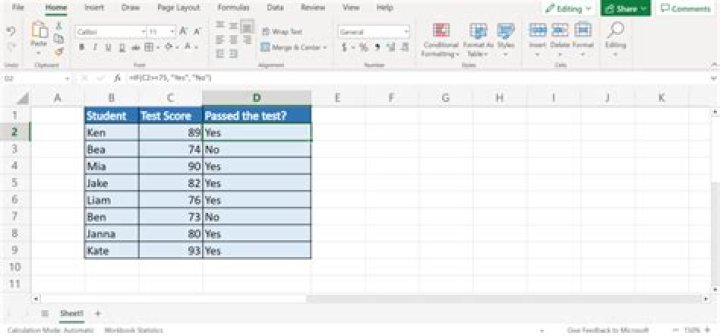 return yes or no based on cell data from another sheet