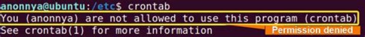 running "crontab -e " permission denied?