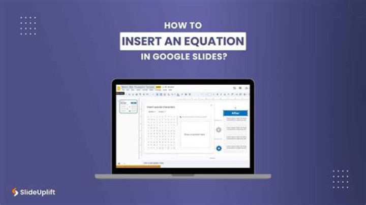 Screenshot of insert equation