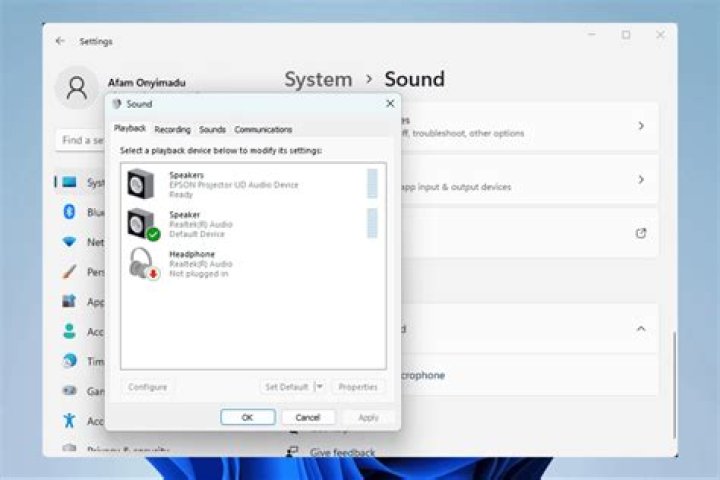 screenshot of sound properties - in French