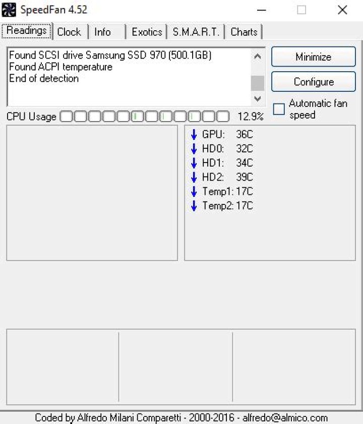 Screenshot of Speedfan