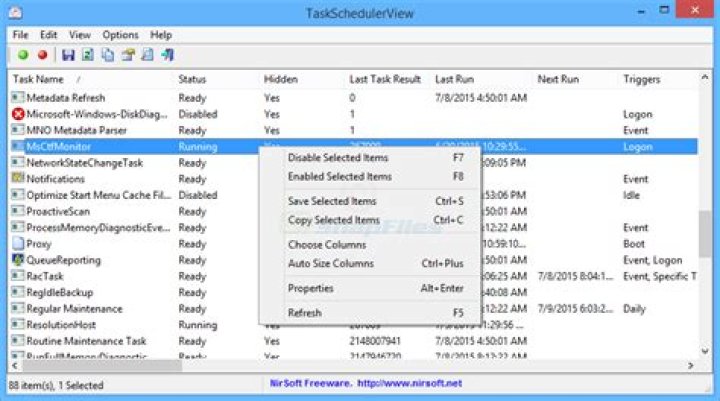 Screenshot of TaskSchedulerView