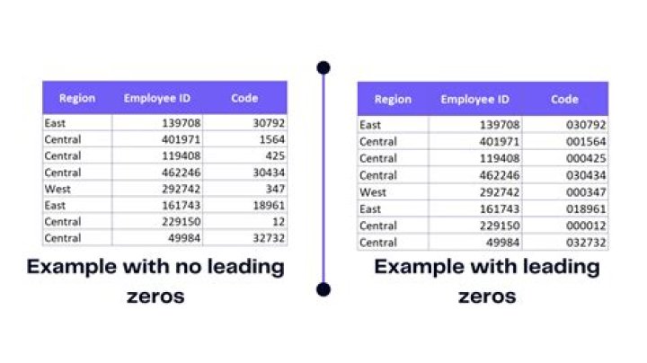 Screenshot to show leading 0 logic formula in action