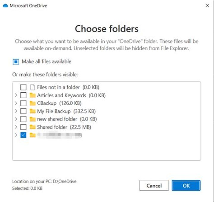 Set OneDrive Files to Available Online Only in Win7