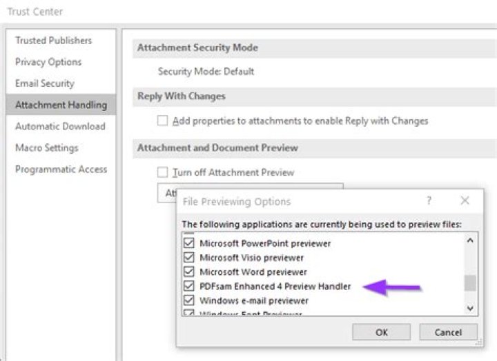 Set Outlook Default PDF Previewer