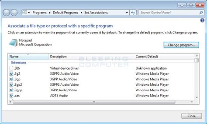 Set Program Associations