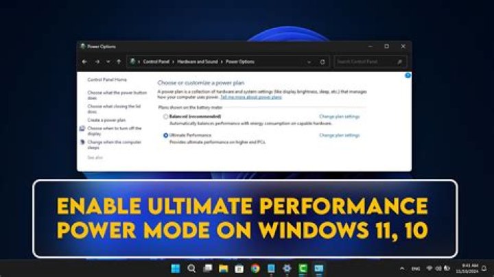 Set the "Ultimate Performance" power plan on Windows 11