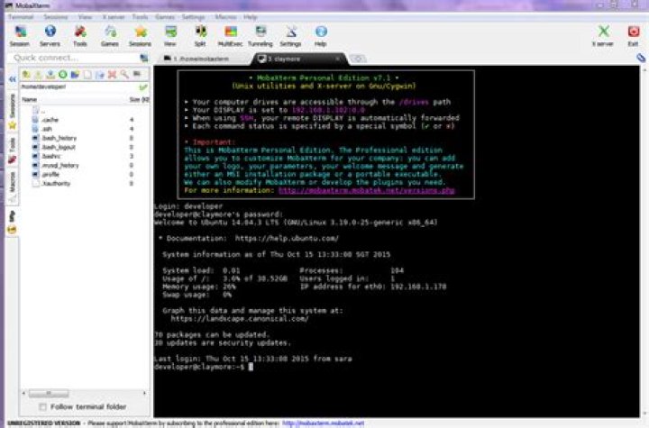 Sftp in MobaXterm