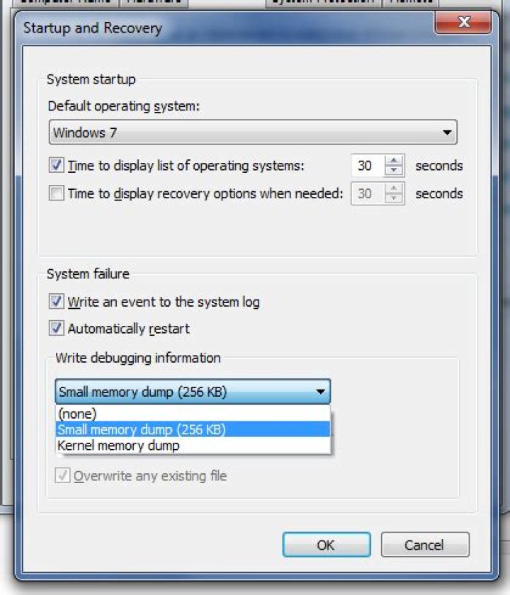 Should I use a "Small Memory Dump" or "Kernel Memory Dump?"