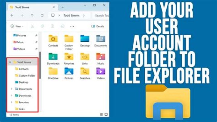 Show user profile folder link on navigation pane