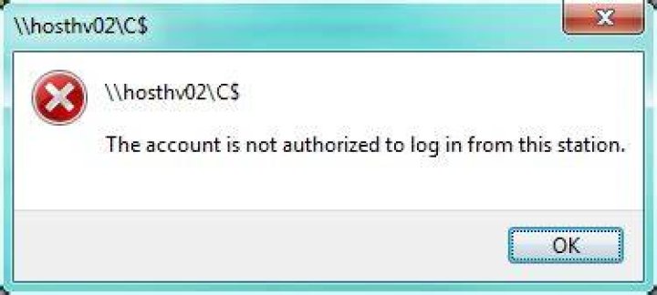 SMB: The account is not authorized to log in from this station
