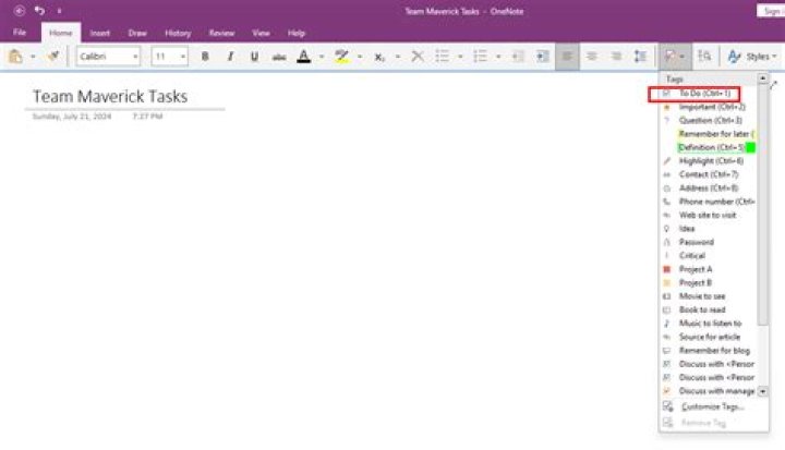 sorting tag combinations with OneNote