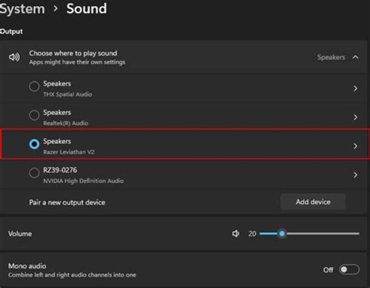 Sound Output