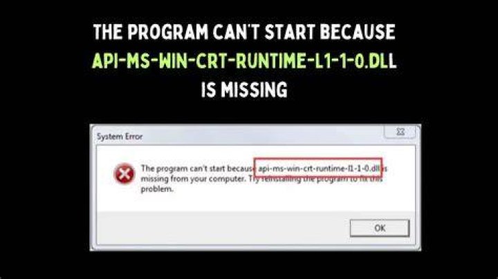 The program can't start because api-ms-win-crt-runtime-l1-1-0.dll is missing from your computer