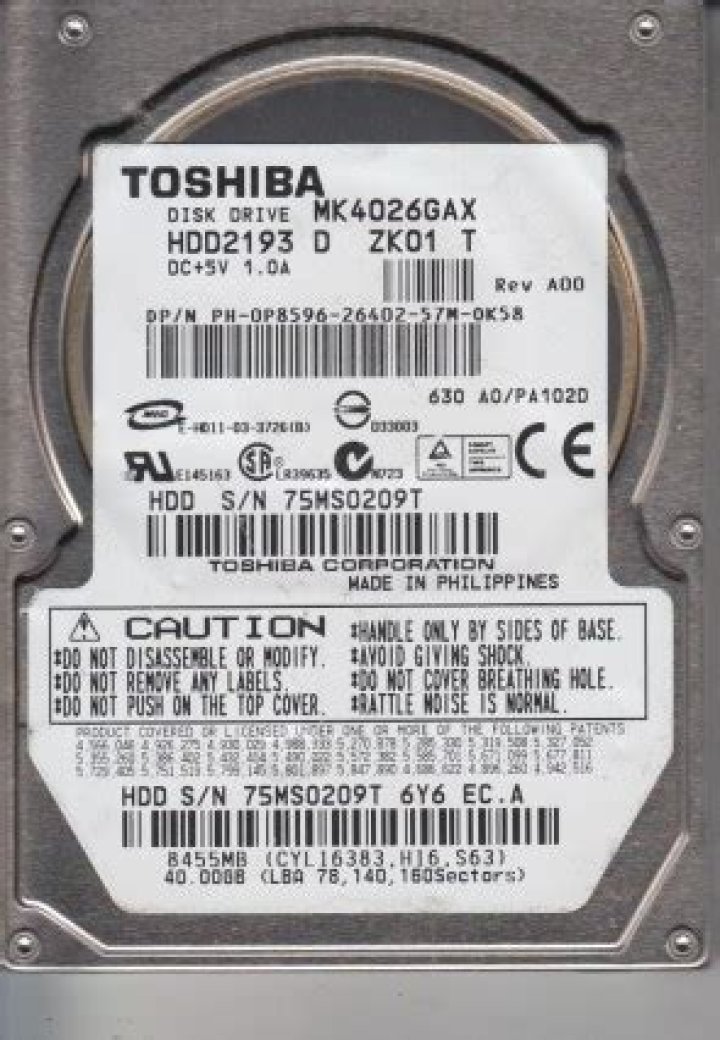 Toshiba Disk Drive MK4026GAX