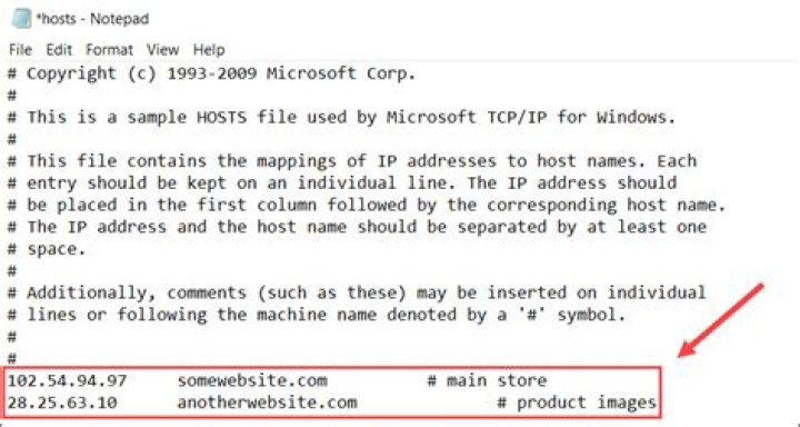 trying to add a new entry in windows 10 hosts file